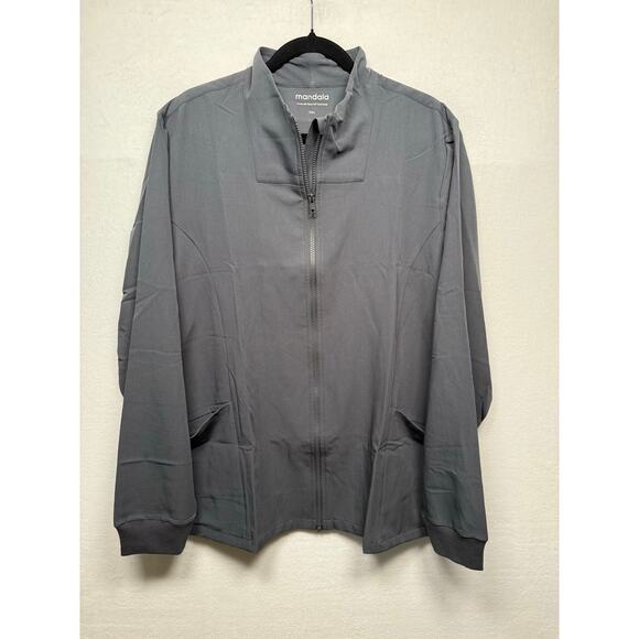 Mandala Pewter Gray Scrub Jacket, Women's Size 3XL - NEW! - Picture 1 of 7